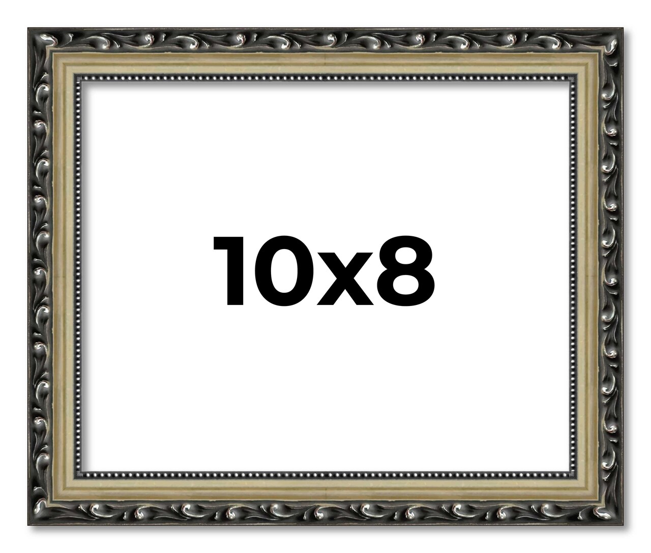 10x8 Solid Wood Antique Picture Frame with UV-Resistant Acrylic & Acid-Free Backing, Available in 4 Finishes: Bronze, Gold, Silver, and Gold with Black